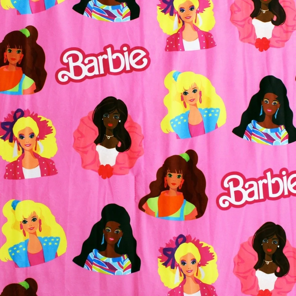 Vintage Barbie Pink Chic Ruffle Cozy Blanket NWT Limited Edition Collaboration - Picture 2 of 5